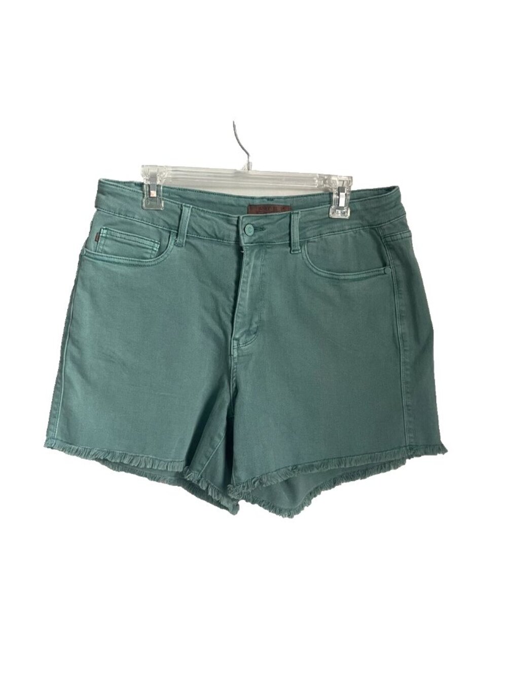Judy Blue Aquamarine Garment Dyed Shorts Frayed Hem Beach